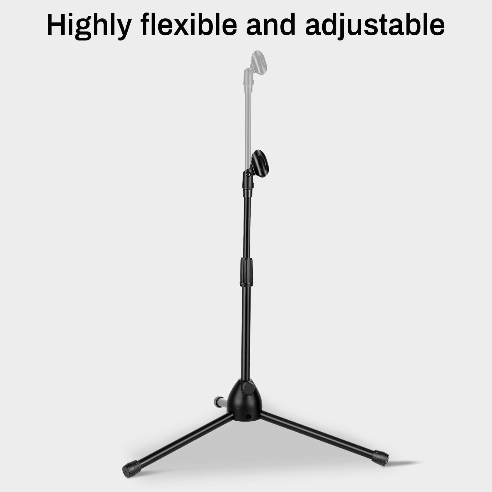 AODSK Boom Microphone Stand - Universal Mic Stand with Tripod Base, Floor Standing Design, Height Adjustable 22" to 68" for Singing Stage Performance Party
