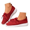 thumbnail image 3 of Xiaoxatg Women's Casual Sneakers Breathable Mesh Comfortable Walking Shoes Lace Up Design for Daily Activities and Versatile Styling 7 Red, 3 of 9