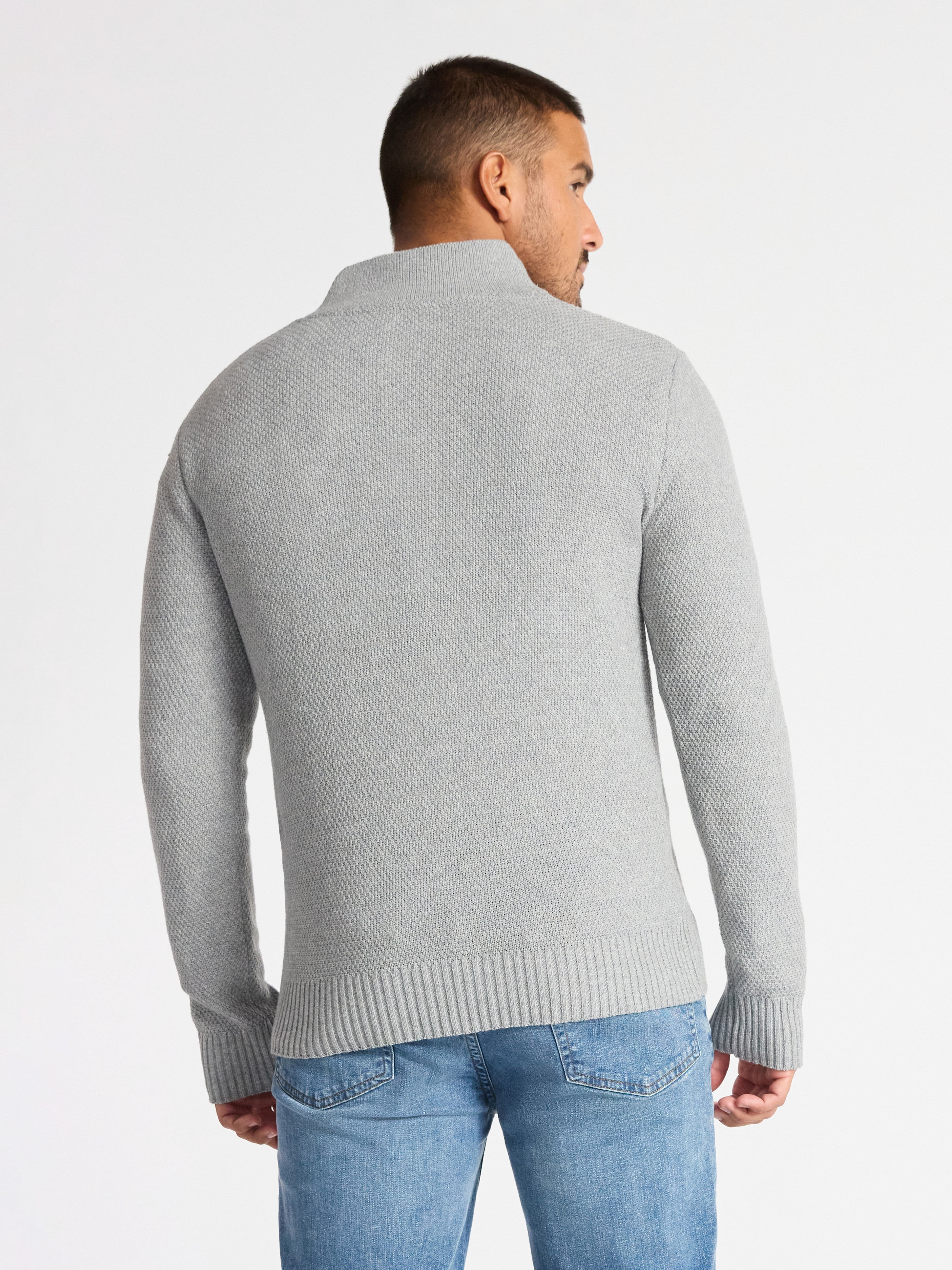 George Men's & Big Men's Button Mock Neck Sweater with Long Sleeves, Midweight, Sizes S-3XL