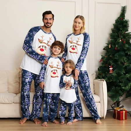 

Family Christmas Pajamas Christmas Parent-child Set Plaid Print HomeWear Pajamas Two-piece Child Set