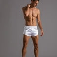 thumbnail image 3 of SWSMCLT Men's Satin Pajamas Shorts Summer Slim Fit Tight Lightweight Sleep Pj Boxer Underwear Panties Low Rise White Medium, 3 of 4