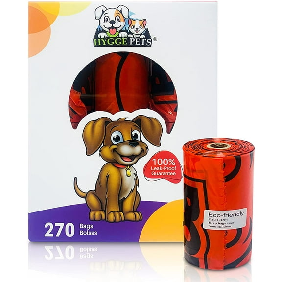 HYGGE PETS 270 Biodegradable Dog Poop Bags, 18 Rolls Extra Thick and Strong Poop Bags for Dogs, Guaranteed Leak-proof, 15 Doggy Bags Per Roll, Each Dog Poop Bag Measures 9 x 13 Inches