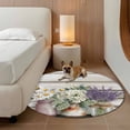 thumbnail image 3 of Spring Floral 6ft Round Rugs, Pastoral Bottle Daisy Lavender Gray Wooden Washable Non-Slip Area Rugs for Living Room Bedroom Kitchen, Soft Low Pile Dining Room Kicthen Circle Carpet, Indoor Floor Rug, 3 of 9