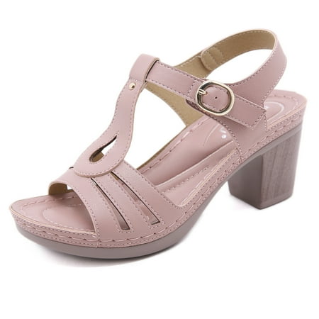 

Hauiodp Women s Platform Heels Sandals Block Chunky High Heeled Shoes Suede Wedges Sandal Ankle Strap Open Toe Wedding Party Dress Pumps