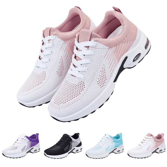 EKVAHL Women's Lightweight Air Cushion Sneakers, Breathable Mesh Walking Shoes, Athletic Casual Running Gym Shoes Pink