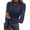 Navy Blue, variant on PRETTYGARDEN Womens Lace Long Sleeve Top Mesh Sheer Blouses Mock Neck See Through Slim Fitted Tops Fall Fashion Clothes