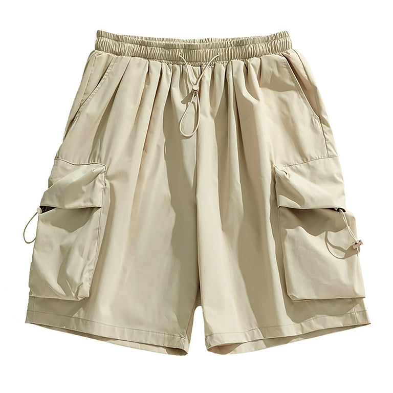 ★Wai Kei★ Big Pocket Banding Cargo Shorts Khaki YK23HSPT02 Vtg Y2K Cargo Shorts Mens Size 40 Beige Tan Pockets Belt