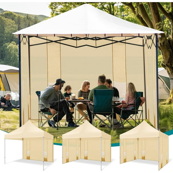 4 Pcs Canopy Sidewalls 10x10 with Pockets for   Tent   Waterproof Outdoor Camping