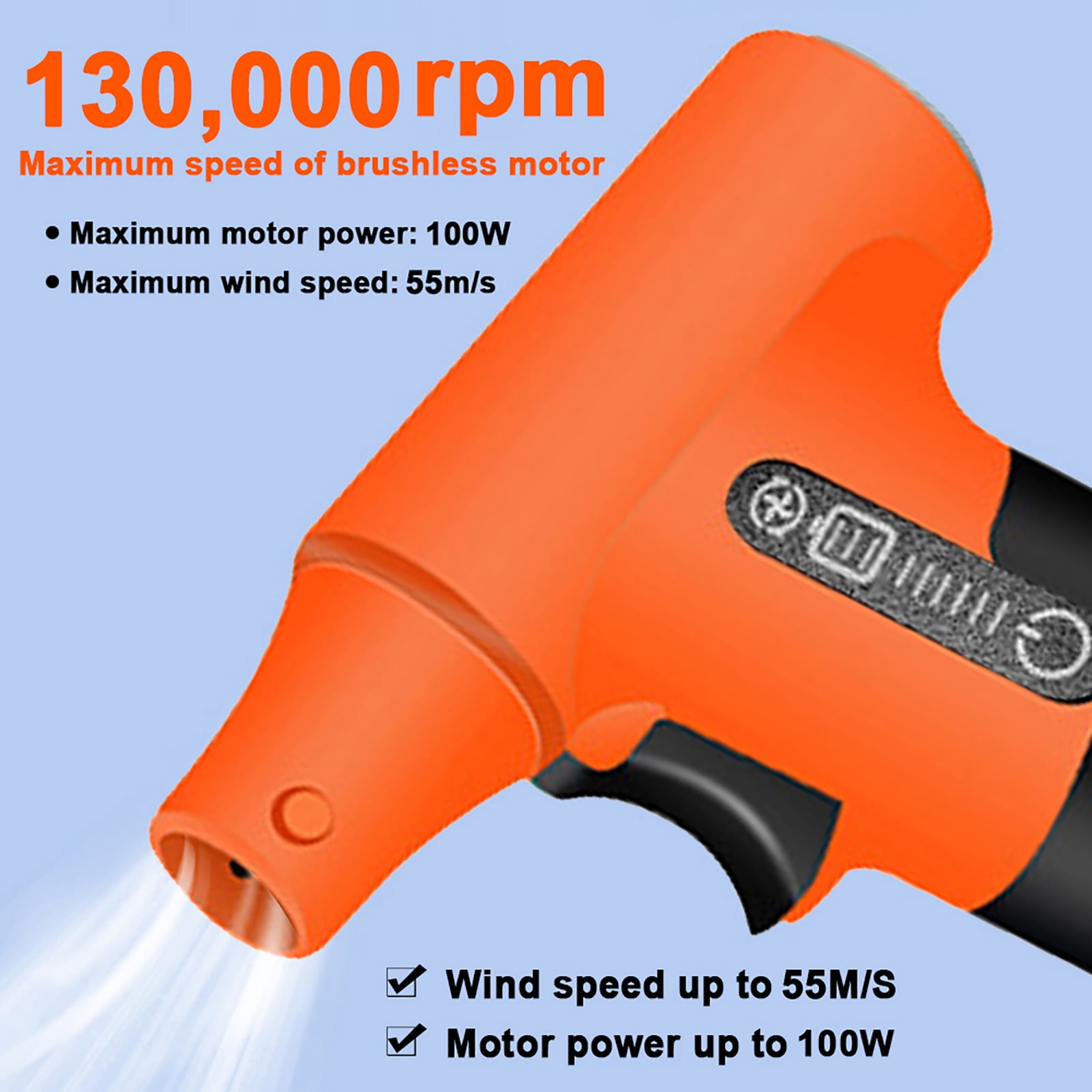 Fan Handheld Brushless Motor Jet Fan 130,000RPM Turbofan High Power Dust Blower Compressed Air Duster Keyboard Cleaning Tool With Type-C Charging Interface