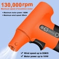 thumbnail image 4 of Limpieza Ventilador de Chorro de Motor Sin Escobillas de Mano 130,000 RPM Turbofan Alta Potencia Polvo Compresado Aire Comprimido Tecla de Limpieza de Teclado Interfaz de Carga, 4 of 7