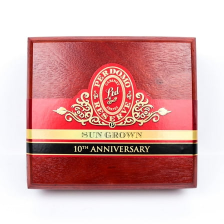 Perdomo Epicure Sun Grown 10th Anniversary Empty Wood Cigar Box 8" x 7.25" x 2.75"