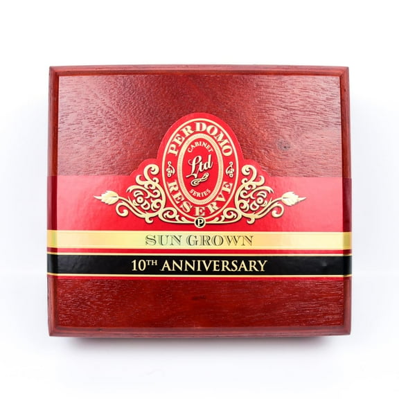 Perdomo Epicure Sun Grown 10th Anniversary Empty Wood Cigar Box 8" x 7.25" x 2.75"