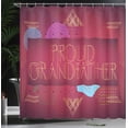 thumbnail image 3 of Ambesonne Art Deco Shower Curtain, Saying with Dots Circles, 69"Wx84"L, Pale Maroon and Sky Blue, 3 of 4
