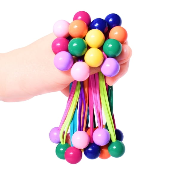 DESIGNICE 14 Pcs Ball Charm Hair Ties for Girls,Double Balls Hair Ties,No Damage Soft Elastic Ponytail Holders with Colorful Bubble Beads for Kids Toddler Women