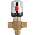 thumbnail image 1 of Solid Brass Thermostatic Valve, Temperature Control for Consistent Water, Fahrenheit Scale, US Standard Fittings, Suitable for Kitchen and Bathroom (Adjustable, 15mm), 1 of 5