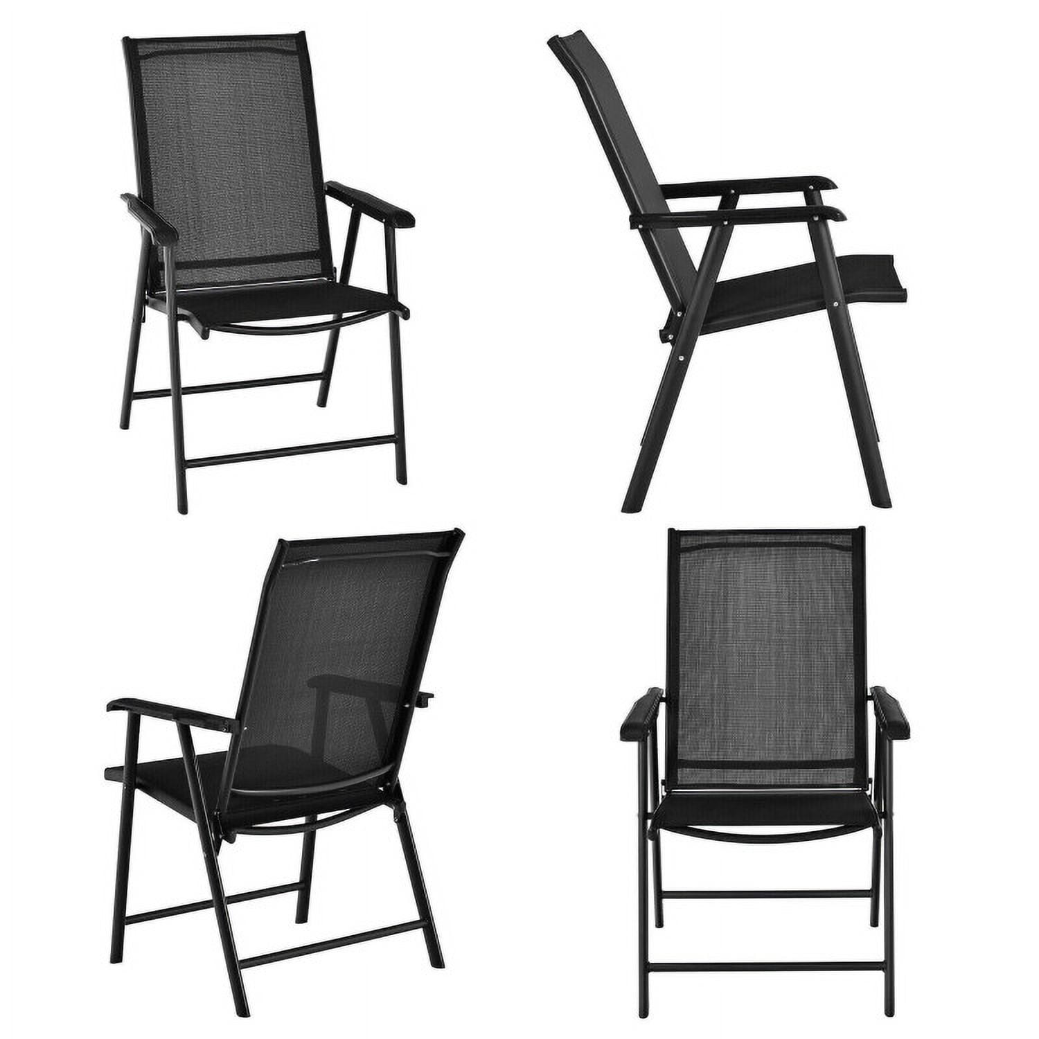 Aimee Lii Set of 2 Outdoor Patio Folding Chair with Ergonomic Armrests, Outdoor Patio Set, Black Aimee Lii Set of 2 Outdoor Patio Folding Chair with Ergonomic Armrests, Outdoor Patio Set, Black