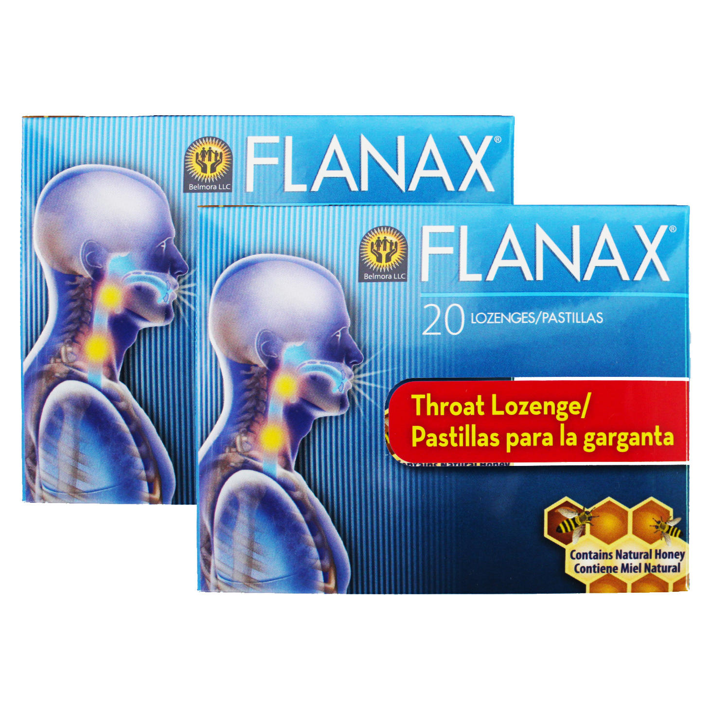 Flanax Natural Honey Cough Relief Throat Lozenges Pastillas 20/40/60