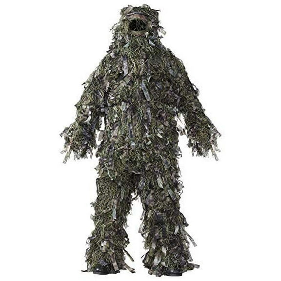 Hot Shot 36-119-BG-ML 3-D Mens Ghillie Suit, Woodland Camo 3-Piece Set, Med/Larg