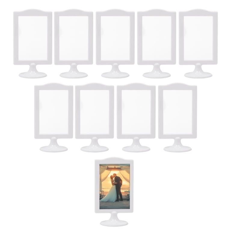 Double Sided Standing Picture Frames 4 X 6 Inch White Pedestal Photo ...