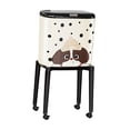 thumbnail image 2 of Cubo de basura con ruedas, cesta de basura, cubo de almacenamiento, gran capacidad, minimalista, estrecho, con patas altas, para lavandería Cachorro blanco, 2 of 9