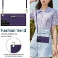 thumbnail image 6 of Allytech for Galaxy S22 Ultra Case with Removable Crossbody Shoulder Lanyard Strap, PU Leather Shockproof Magnetic Snap Zipper Pocket Card Slots Case for Samsung Galaxy S22 Ultra 5G 6.8" 2022, Purple, 6 of 13
