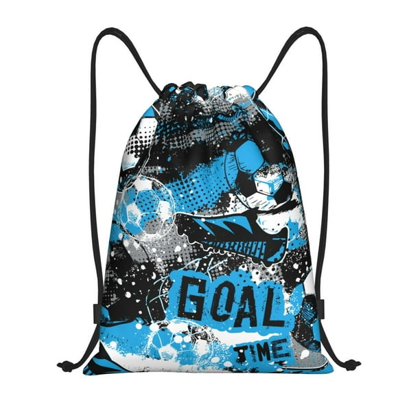 Fotbe Football Time Bolsa Mochila con Cordón Estampada, Bolsa de Gimnasio Deportiva, Bolsa Cinch, Bolsa con Cordón para Hombres y Mujeres-Medium