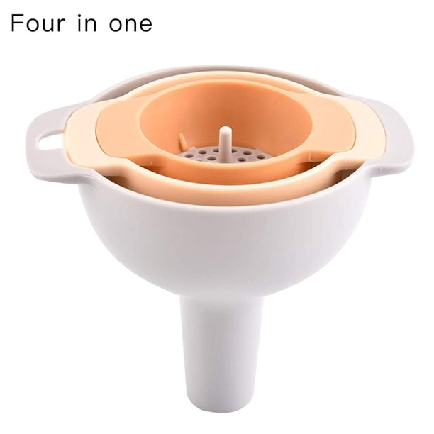 Bearachild Juego de embudos de plástico 4 en 1, filtro de filtro de aceite extraíble, accesorios de cocina para el hogar, juego de embudos de varios Cocina y Comedor Naranja Bearachild HA001092-02