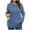 Blue, variant on Loopsun Womens Winter Tops, Long Sleeve T Shirts for Women, Women's Plus Size Solid Long Sleeve Hooded Pullover Top with Drawstring Blue, XL