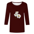 thumbnail image 5 of Mefallenssiah Blouses pour Femmes Habillées Décontractées Liquidation Printemps et Été 2024 Imprimé Régulier Ample Col Rond Manches Longues T-Shirt, 5 of 5
