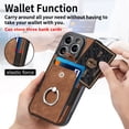 thumbnail image 2 of ELEHOLD Wallet Case for iPhone 11,with Card Holder 360° Rotation Ring Holder Stand Function Shockproof Anti-Scratch Protective Luxury Leather Purse Case,brown, 2 of 8
