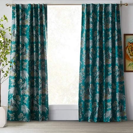 Tropical Toile Room Darkening Curtain Panel Pair by Drew Barrymore Flower Home