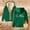 Dark Green, variant on Ladies' Fashionable Comfortable And Casual Autumn And Winter Casual Printed Sports Winter Coat With Zipper Hooded Sweatshirt With Pocket Velour plus Size Jacket Soft Jackets Women Zip Sweatshirts for