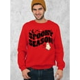 thumbnail image 2 of Spooky Season Halloween Shirt Cute Ghost Costume Crewneck Sweatshirt, 2XL, Red, 2 of 6