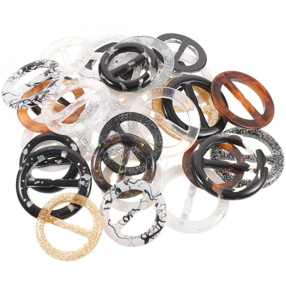 ELAYARD Scarf Circle Buckle Resin 34Pcs Assorted Color