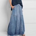 thumbnail image 2 of Faldas largas de mezclilla bohemias de gran tamaño TEELYNN para mujer, 2022, de algodón, holgadas, de verano, para mujer, 5XL, estilo bohemio, vintage, falda larga de mezclilla, 2 of 4