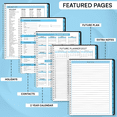 thumbnail image 6 of Ensight 2026 Appointment Book and Planner 6.5" x 8.5" Large Hourly Weekly Daily Schedule Book with Tabs, 30 Minute Time Slots, Blue Calendar Organizer Jan 2026–Dec 2026 Appointment Planner - Blue, 6 of 6