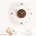 thumbnail image 5 of Reloj de pared de madera maciza creativo Simple nórdico, reloj de pared de salón para el hogar de cristal acrílico, reloj decorativo de 10 pulgadas, 5 of 5
