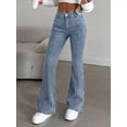 thumbnail image 6 of EMMIOL Women's Y2K High Waist Flare Jeans,Vintage American Red Star Print Distressed Stretch Bootcut Denim Pants,Retro 90s Bell Bottoms Suitable for Independence Day, 6 of 8