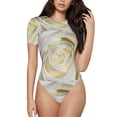 thumbnail image 1 of Fotbe White Rose Body de Mujer con Cuello Redondo y Mangas Cortas, Sin Mangas Ajustado, Suave, Cómodo y Básico-X-Large, 1 of 7