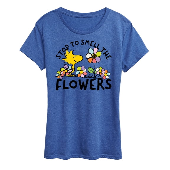 Peanuts - Stop and Smell the Flowers - Women's Short Sleeve Graphic T-Shirt