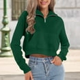 thumbnail image 2 of NMMUED Oversized Crewneck Sweatshirt Women, Pullover Sweatshirts for Women, Oversized Shirts for Women, Oversized Sweatshirt for Women, Half Zip Sweatshirt Women, Green XXL, 2 of 4