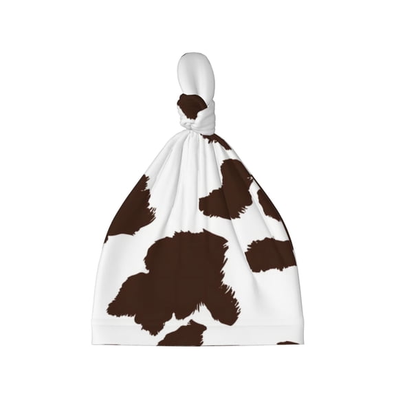 Picia Brown Cow Printed Preemie Hats for Baby Girls Cotton Premature Knot Hats Newborn Hospital Cap Warm Knot Beanie Nicu for Preemie Girls and Boys