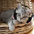 thumbnail image 3 of Olyre Mini Pet Headphones for Small Dogs Cats Stuffed Animals, Pets Stuffed Animals Fabric Dolls Dress up Headphone Models with Adjustable Headband for Party Favors Costumes Cosplay Photo Props Pink, 3 of 7