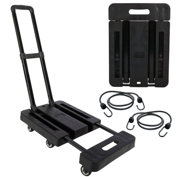 Stalwart Folding Hand Truck Dolly Cart with Wheels and 500lb Capacity