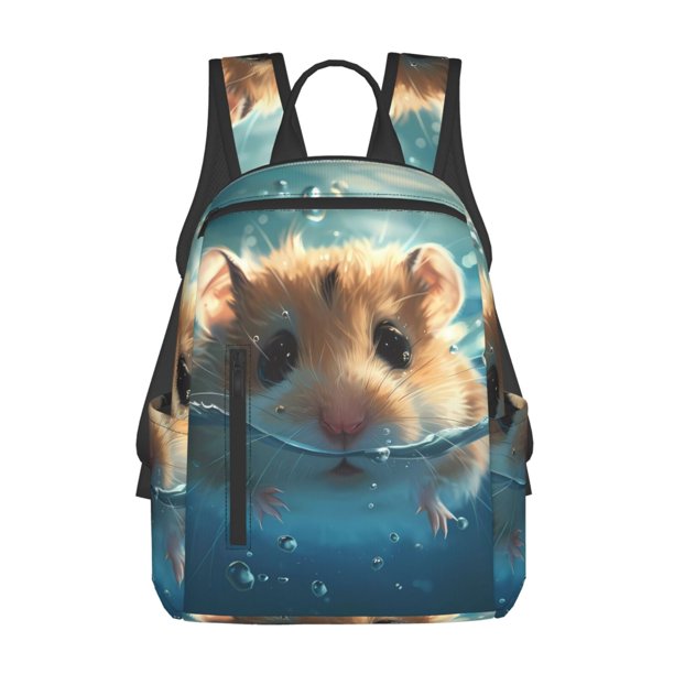 Balery Cute Swimming Guinea Pig Mochila ligera para hombre y mujer: duradera e impermeable, ideal para la escuela, el trabajo, viajes y uso diario.