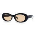 thumbnail image 4 of Womens Oval Mod Vintage Iconic Thick Plastic Fashion Sunglasses Black - Beige, 4 of 8