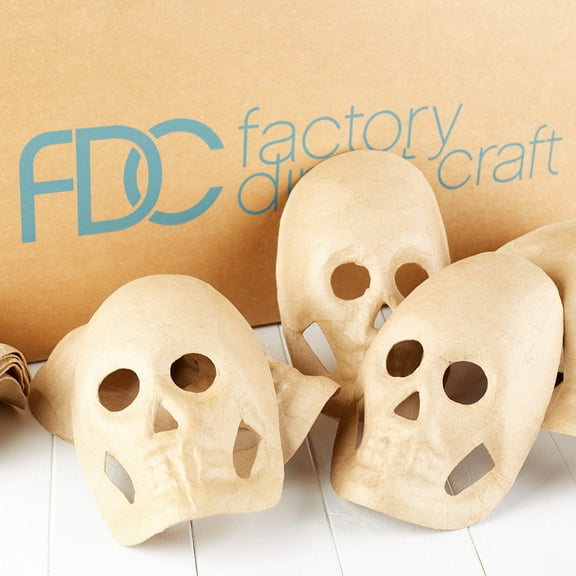 Factory Direct Craft Bulk Case of 48 Paper Mache Skeleton Masks