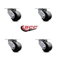 thumbnail image 2 of 3.25 Inch Glass Filled Nylon Wheel Swivel Caster Set with Roller Bearings SCC, 2 of 2