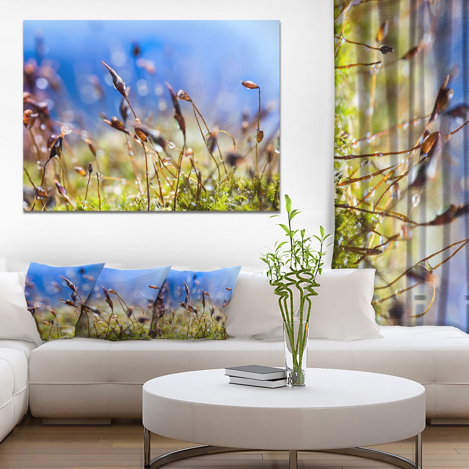Design Art  Summer Spring Moss Flowers Canvas Print