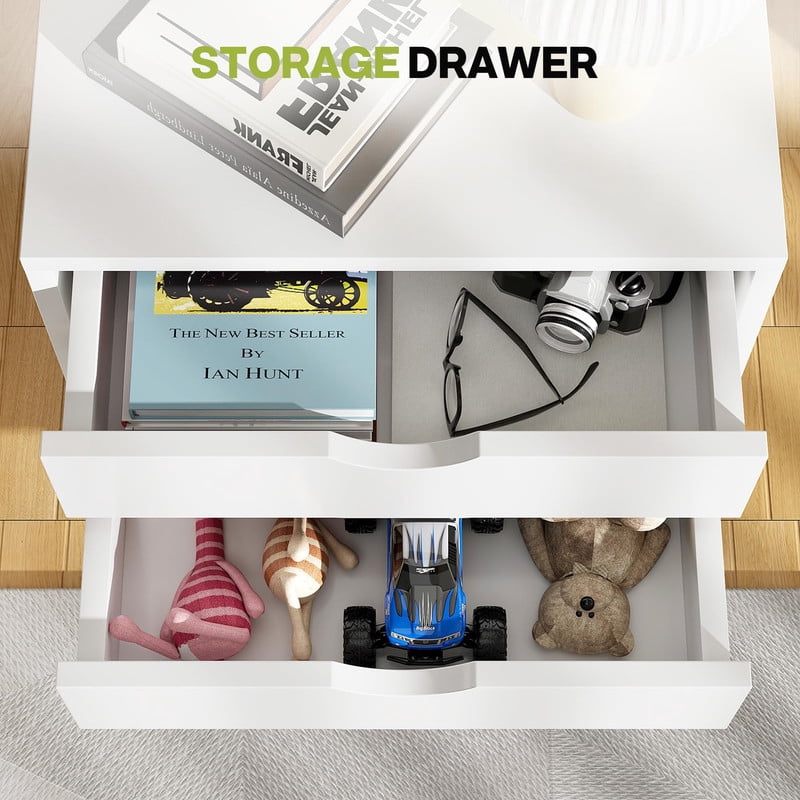 Simple Deluxe Adult 5-Drawer Chest with Wheels, Mobile Wood Storage Dresser for Office Bedroom Closet, White